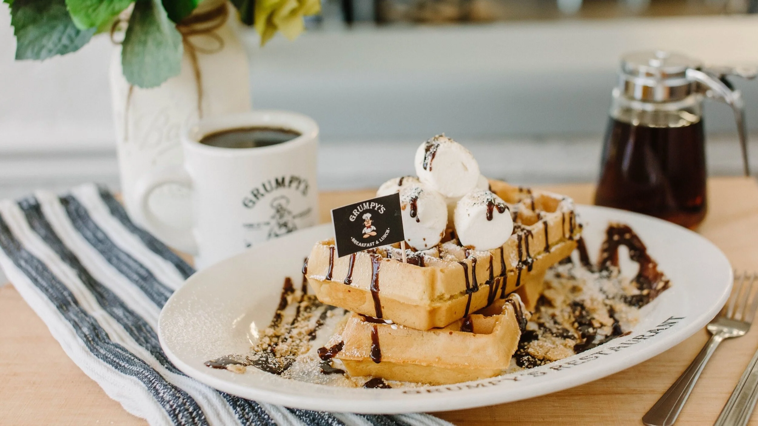Indulge in Grumpy's signature breakfast items and Southern hospitality.